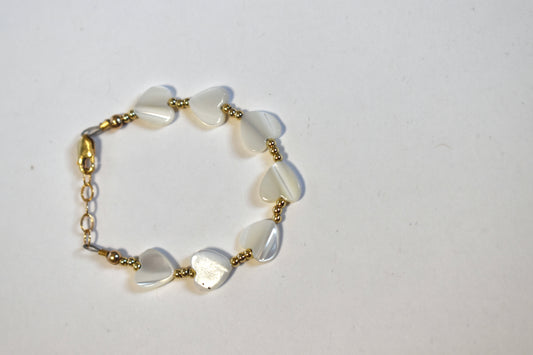 Pearl Heart with Gold