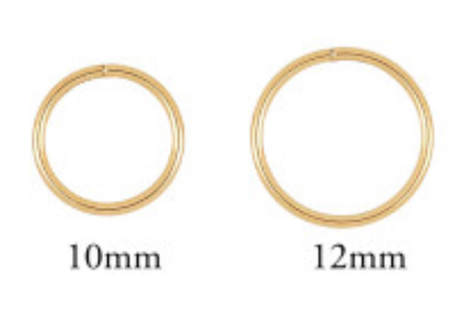 14k Gold Hoops 10mm & 12mm