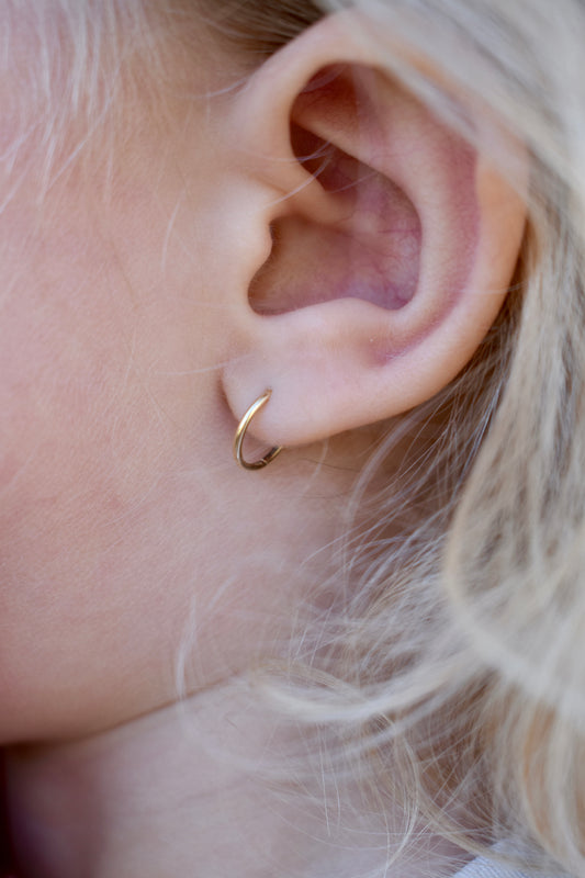 14k Gold Hoops 10mm & 12mm