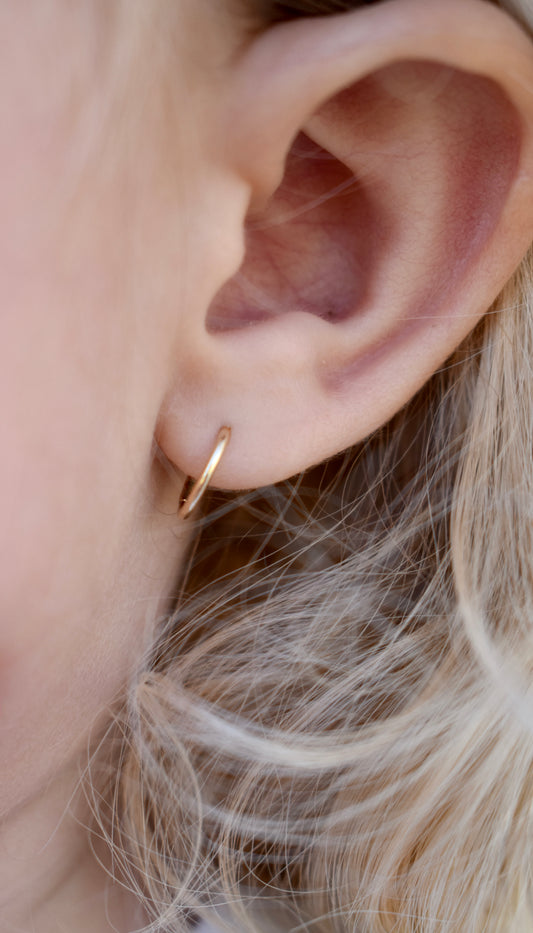 14k Gold Hoops 10mm & 12mm