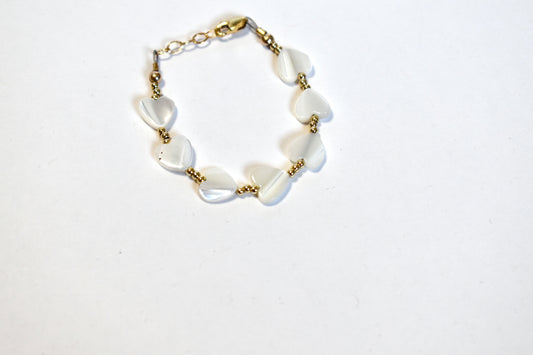 Pearl Heart with Gold